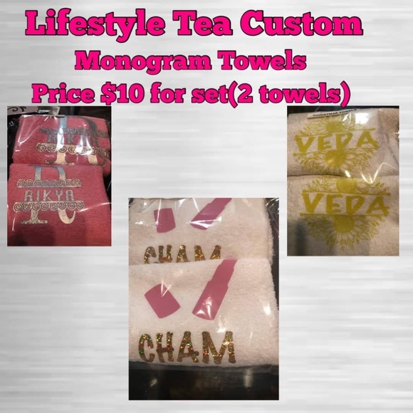 Monogram Hand Towel set - Picture 1 of 5